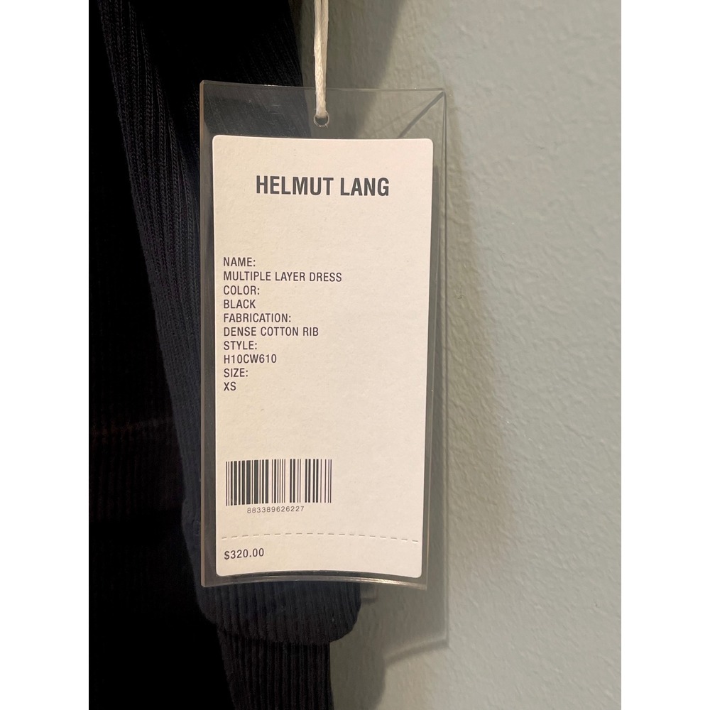 HELMUT LANG Black Multi Layer Rib Knit‎ Cotton Dress XS - Picture 3 of 6